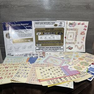 Large Vintage / Y2k Scrapbook Lot 35 Sheets & Two New Refills